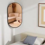 32" x 20" Black Oval Wall Mirror with Extendable Swivel Arm