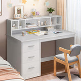 Drawers, Wooden Study Desk for Kids with Hutch, Drawing Writing and Learning Desk