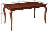 Kathryn Classic Style Dining Table, Dark Walnut Finish