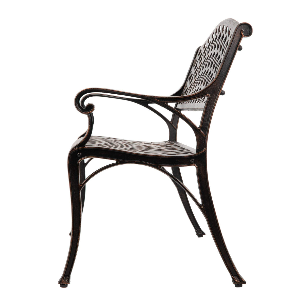 61491 Patio Bench Cast Aluminum Lightweight Sturdy Bench Perfect for Relaxing