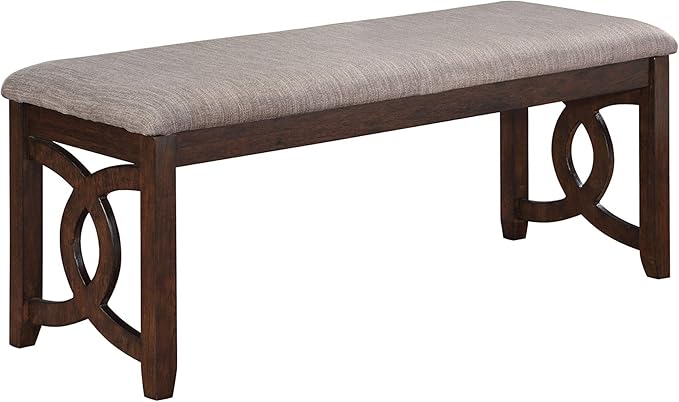 Upholstered Dining Bench, Cherry Brown