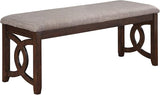 Upholstered Dining Bench, Cherry Brown