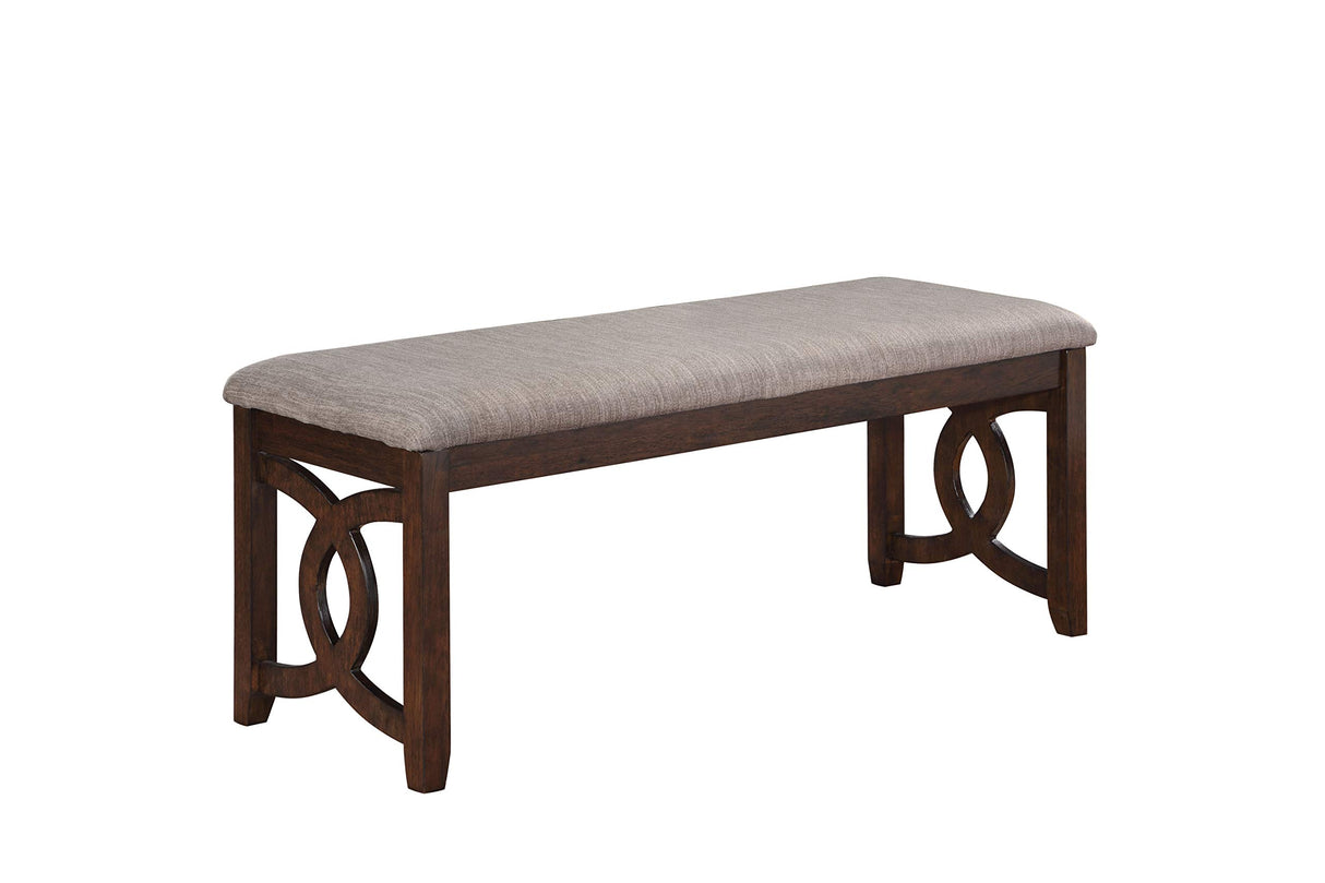 Upholstered Dining Bench, Cherry Brown