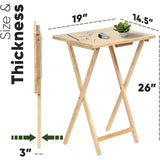 TV Snack Serving Tray Table, Solid Wood Construction with Natural Fini