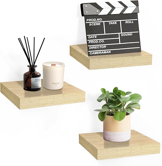 Floating Shelves - Square Mounted Display Ledge for Room Decor in The Bathroom