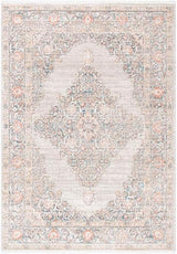 Shivan Collection 6'7" Square Grey / Rose SHV726F Shabby Chic Medallion
