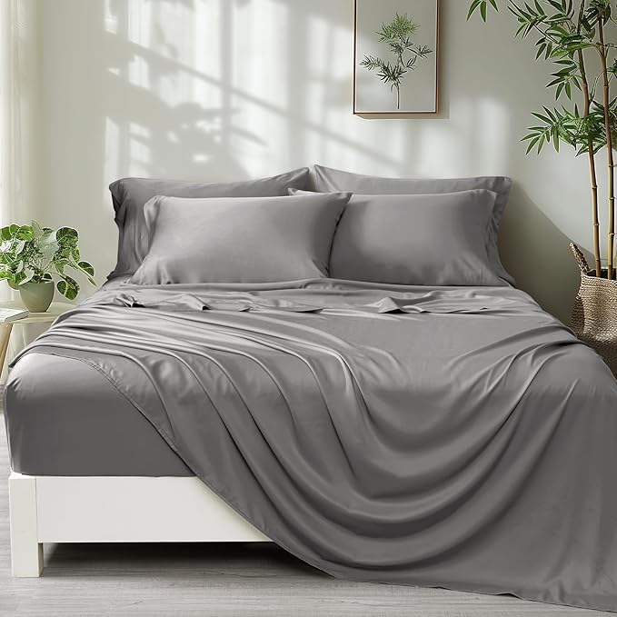 Cooling Sheets Set Queen Size 6 Piece - 100% Rayon Derived from Bamboo_Sheets-