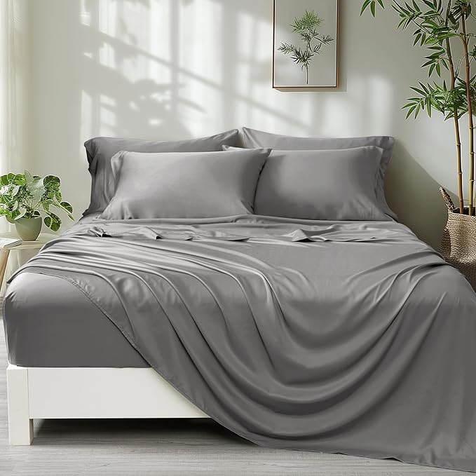 Cooling Sheets Set Queen Size 6 Piece - 100% Rayon Derived from Bamboo_Sheets