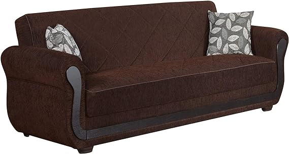 Empire Furniture USA Park Ave Collection Convertible Sofa Bed with Storage Space