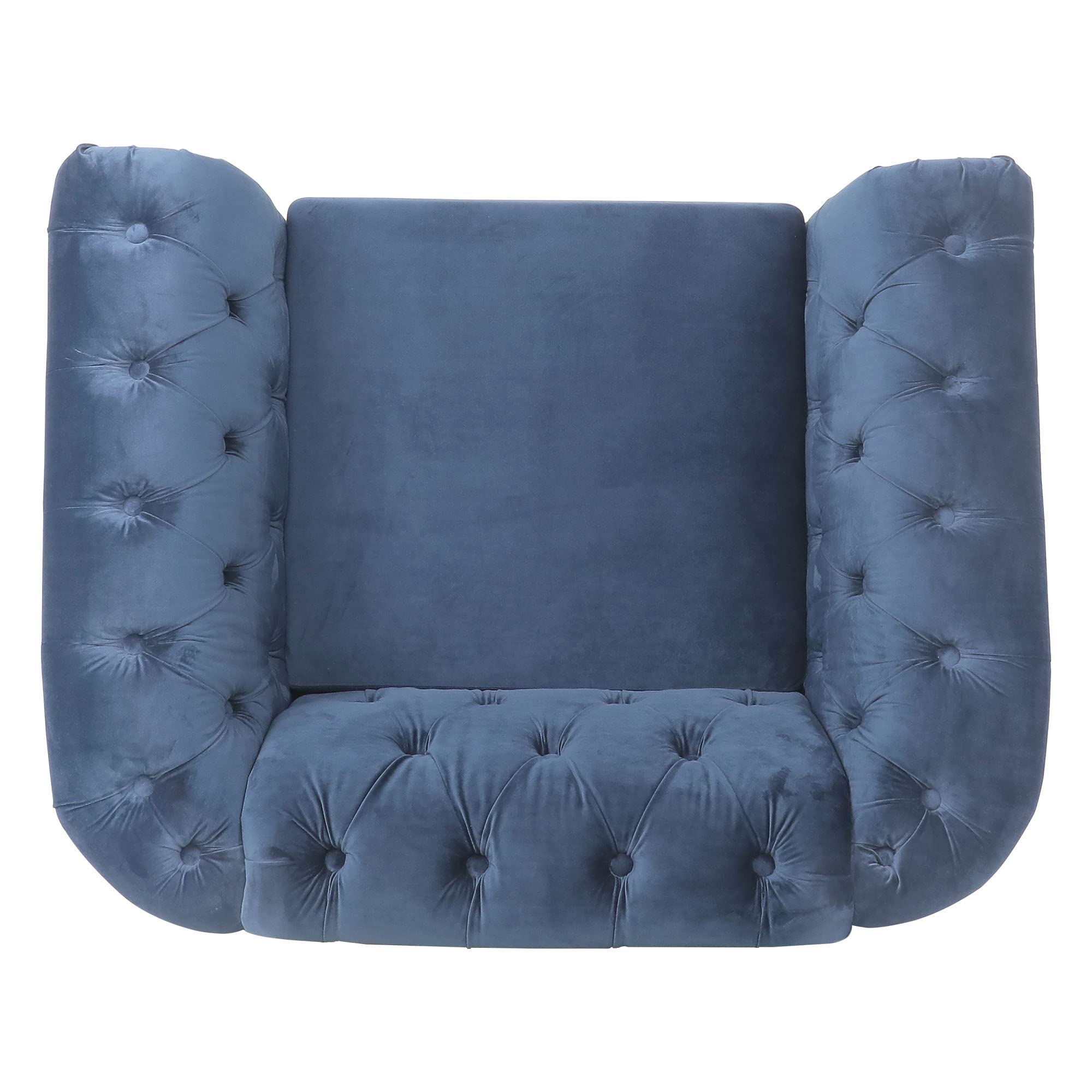 Velvet Chesterfield Chair, Mid-Century Modern Single Sofa Chair