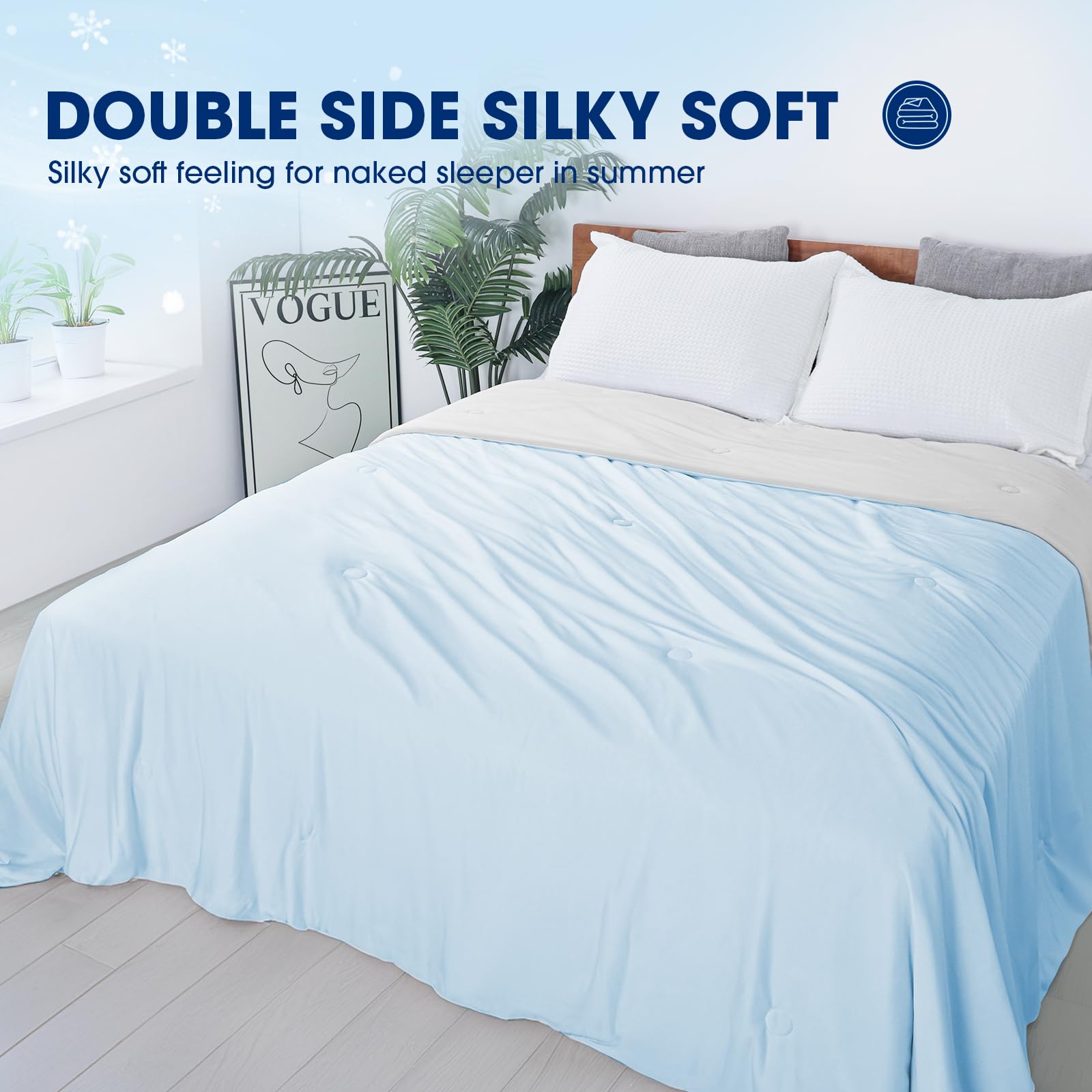 Cooling Comforter Full/Queen Size, Cooling Blankets for Hot Sleepers and Night Sweats