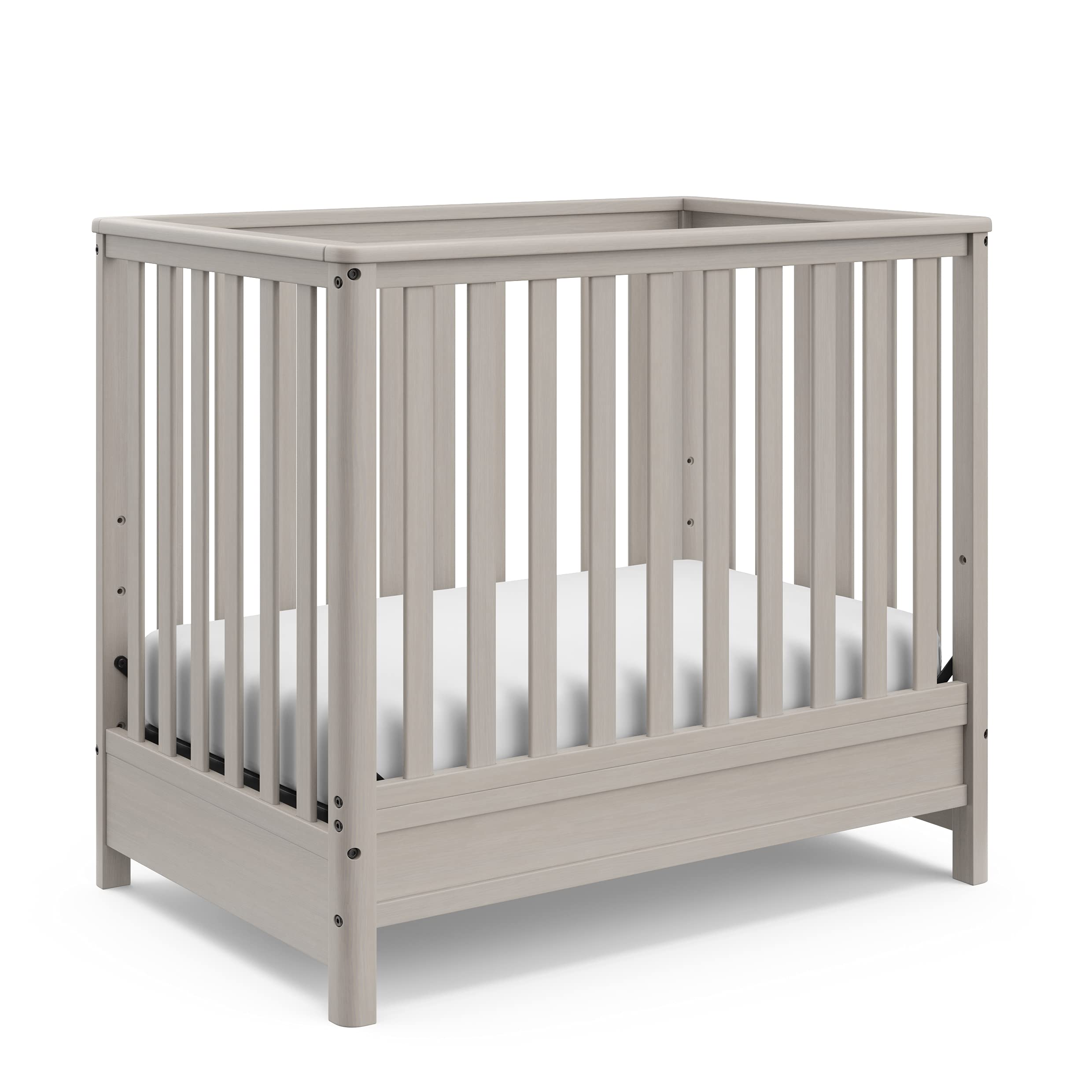 5-in-1 Convertible Mini Crib with 2.75'' Bonus Thick Mattress with Water-Resistant Cover