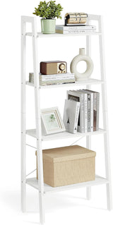 Ladder Shelf, 4-Tier Bookshelf, Storage Rack, Bookcase with Steel Frame, for Living Room