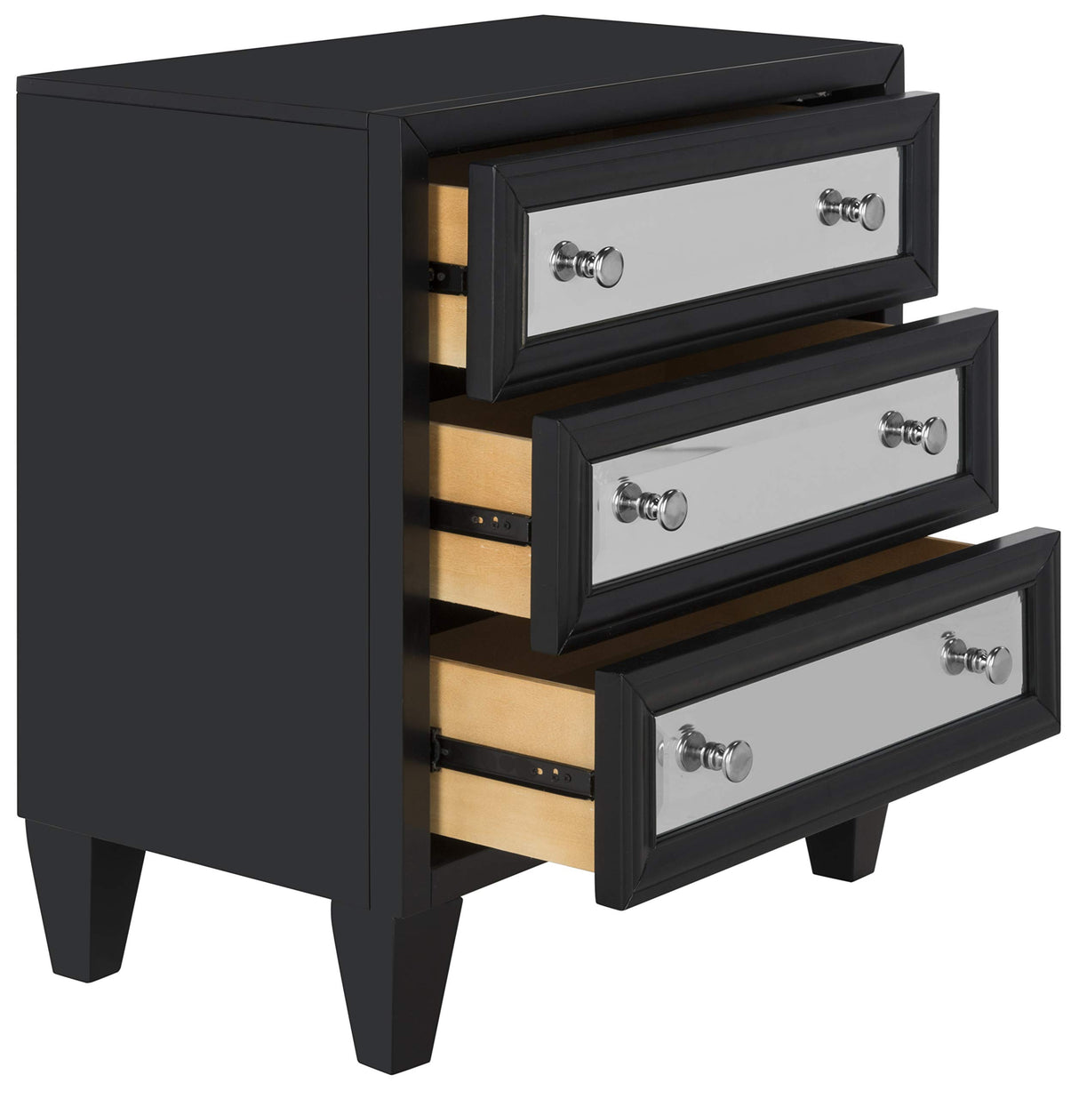 Home Marlon Black Mirrored 3-drawer Chest