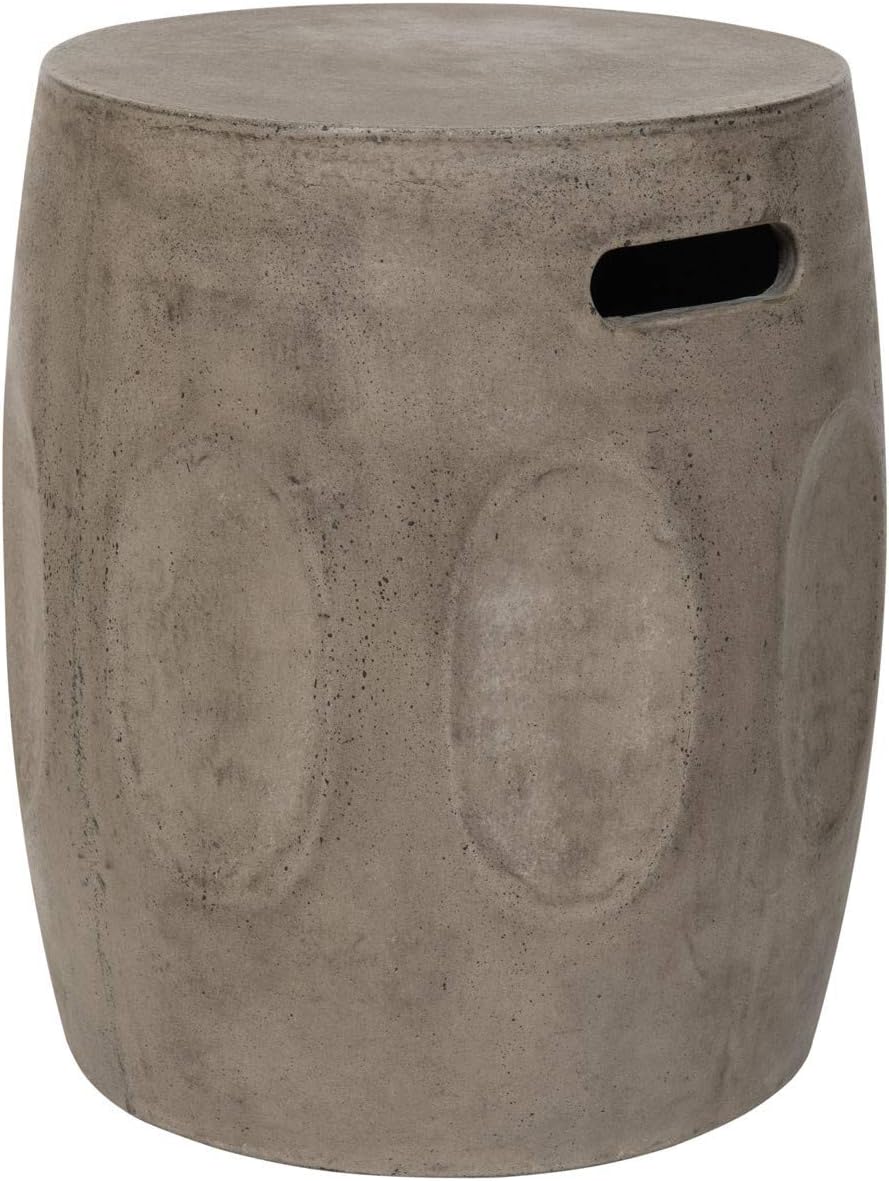 Outdoor Collection Zuri Modern Dark Grey Concrete Round Accent Table (Fully Assembled)