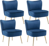 Modern Velvet Upholstered Accent Chair Set of 2,Mid Century Living Room Chairs