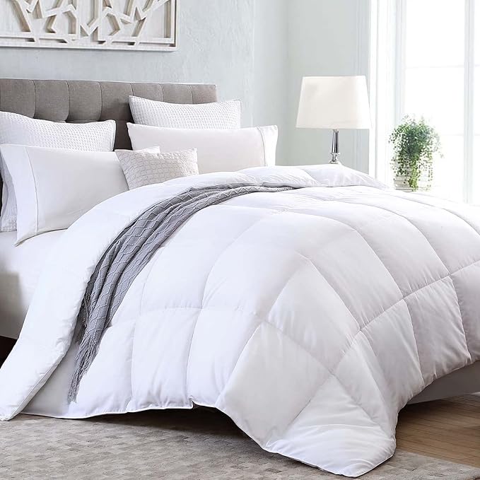 Queen Comforter Duvet Insert - All Season Quilted Ultra Soft Breathable Down Alternative