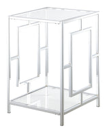 Table with Shelf, Glass/Chrome