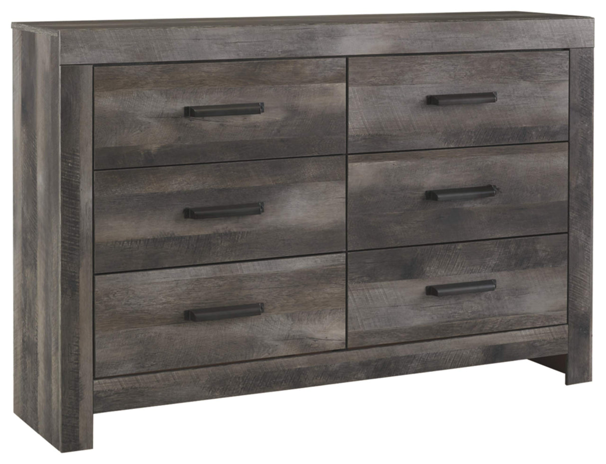 Wynnlow Rustic 6 Drawer Dresser, Weathered Gray