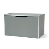 Toy Box with Hinged Lid, Grey/White