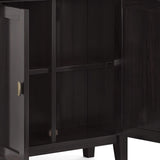Redmond SOLID WOOD 32 inch Wide Transitional Low Storage Cabinet in Hickory Brown
