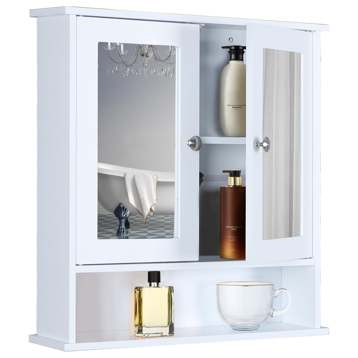 Bathroom Wall Cabinet with Mirror, Medicine Cabinets for Bathroom with Adjustable