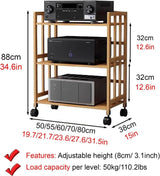 Mobile AV Media Stand Corner Wooden Corner Component Cabinet Stereo Audio Rack