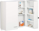 XXL Medicine Cabinet, Premium Locking w/ 2 Doors, 11 Compartments