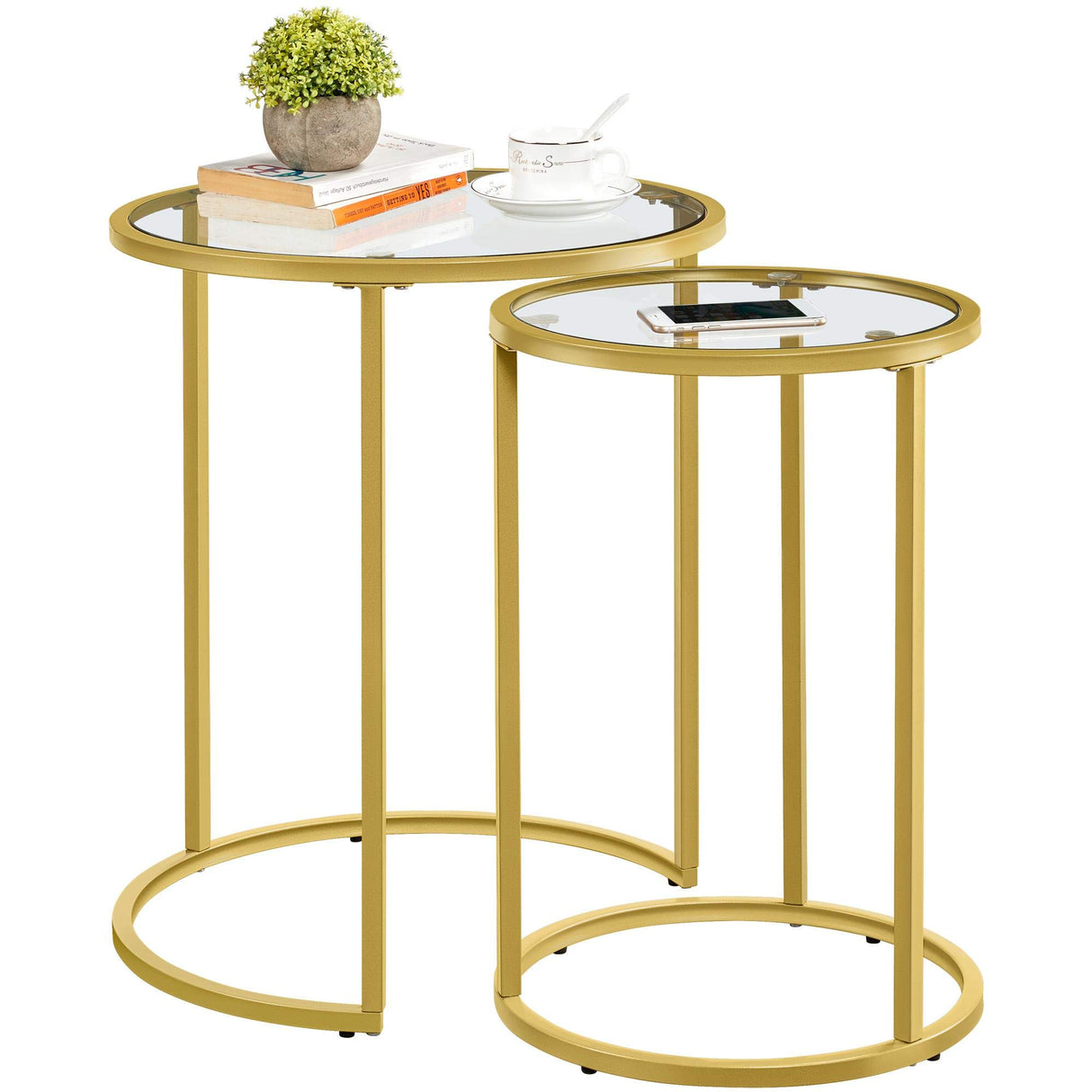 Nesting End Tables, Modern Decor Side Table Accent Table Set of 2