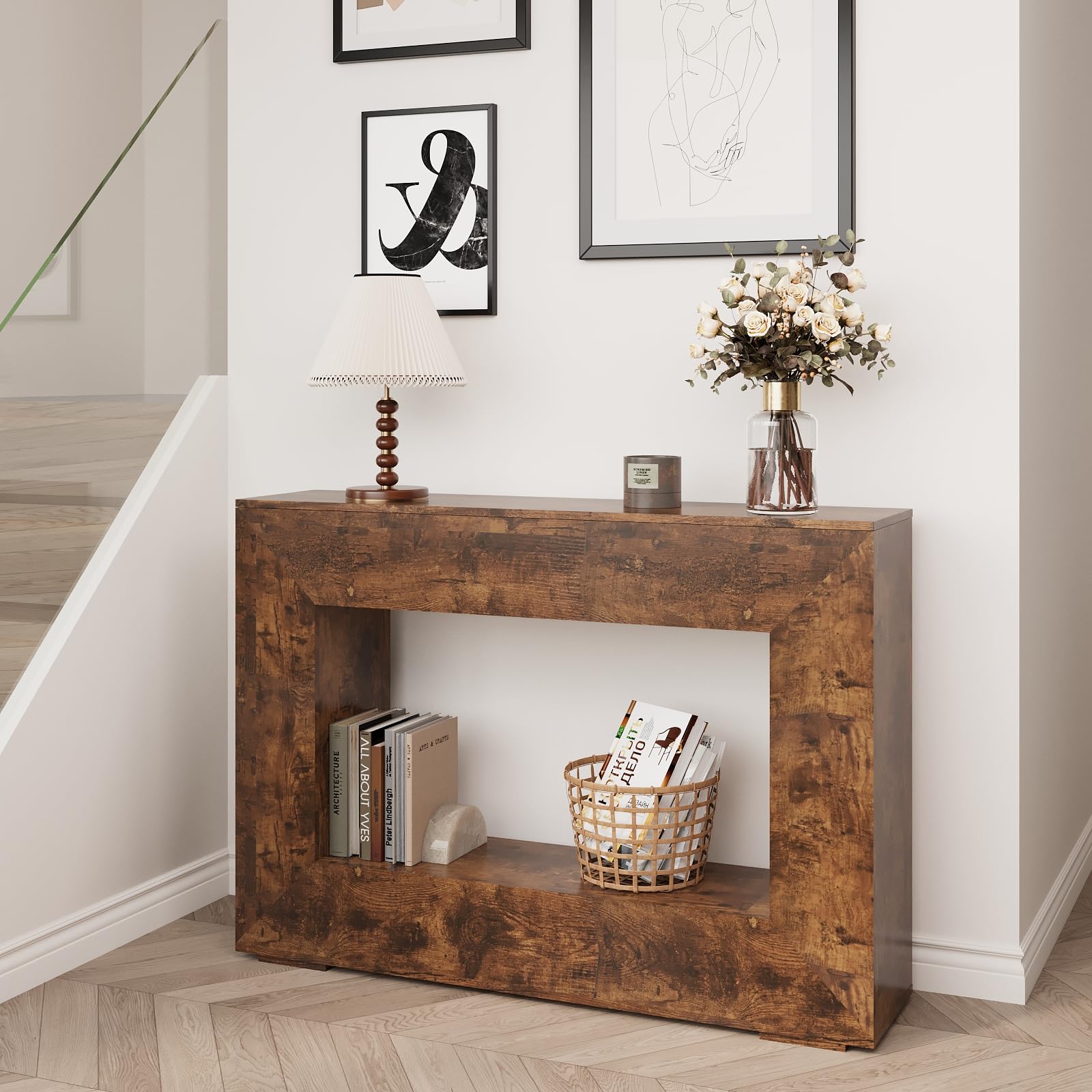 47" Farmhouse Console Table with Storage