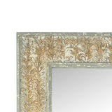 57 Inch Accent Wall Mirror, Thick Fir Wood Frame