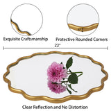 22 Inch Round Wavy Mirror - Modern Gold Wall Decor