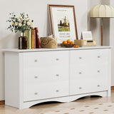 Dresser for Bedroom with 6 Drawers, Wide Chest Storage Organizer and TV Stand