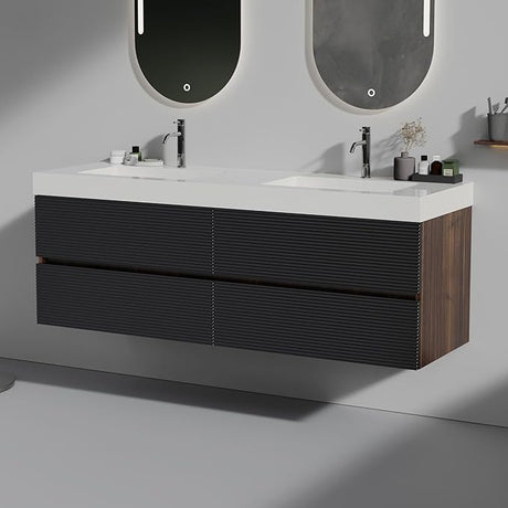 36 Inch Bathroom Vanity with Black Sink, Floating Bathroom Cabinet