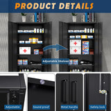 Metal Garage Storage Cabinet with 2 Doors and 5 Adjustable Shelves