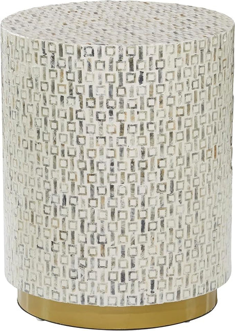 Contemporary Mother of Pearl Stool Accent,