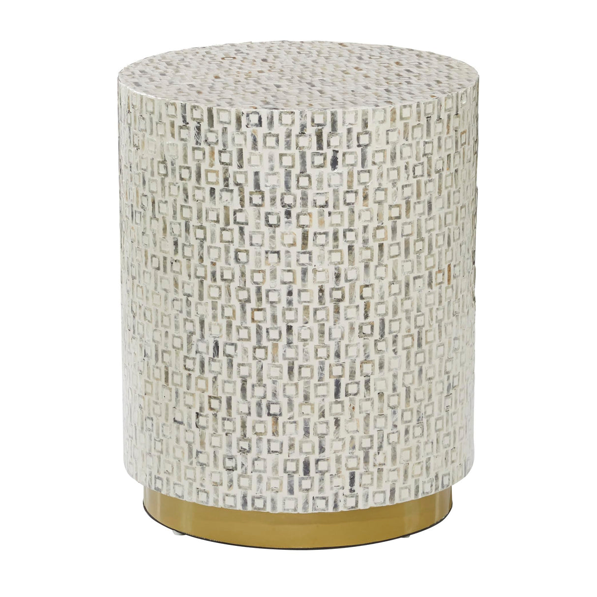 Contemporary Mother of Pearl Stool Accent,