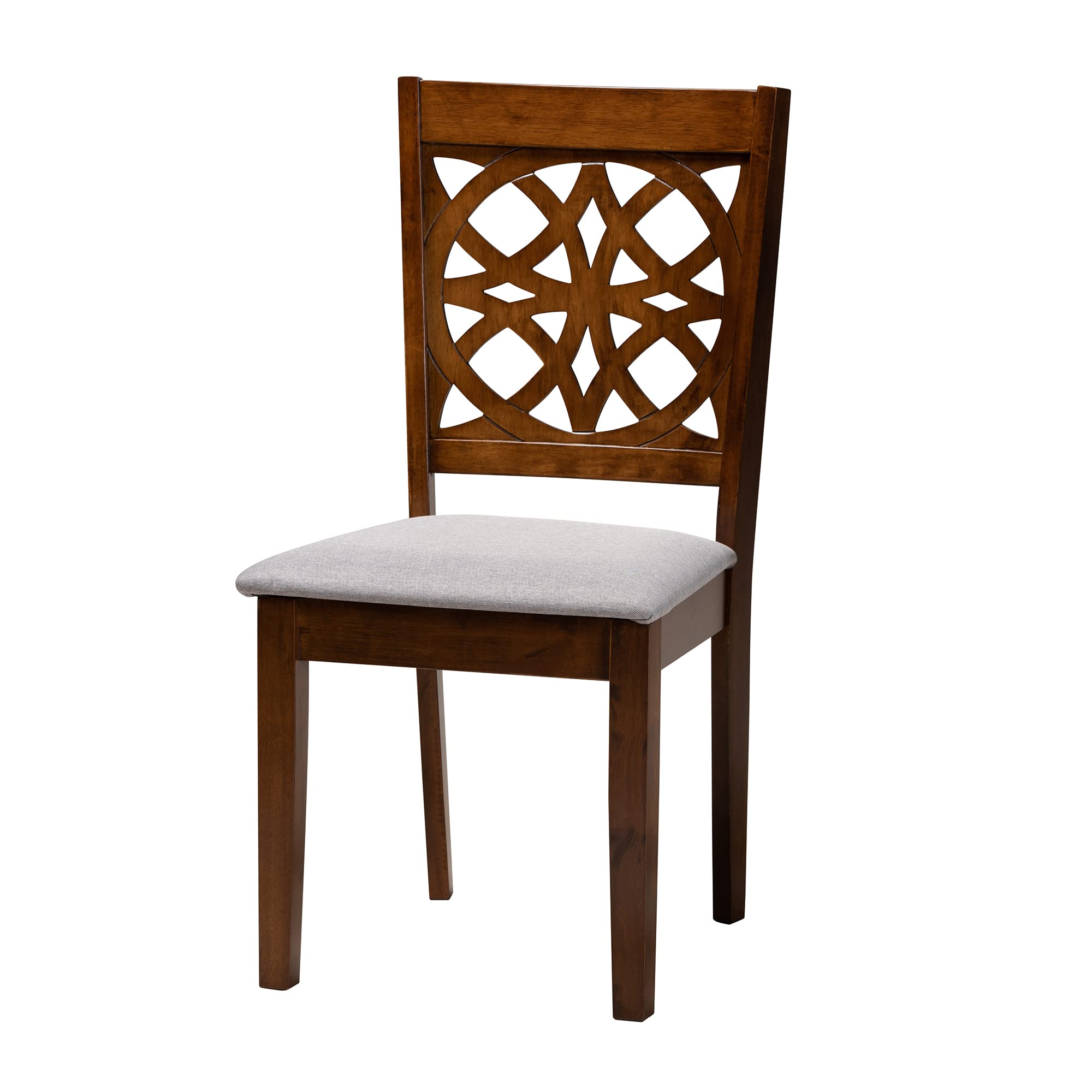 Dining Set, 7-Piece, Grey/Walnut Brown