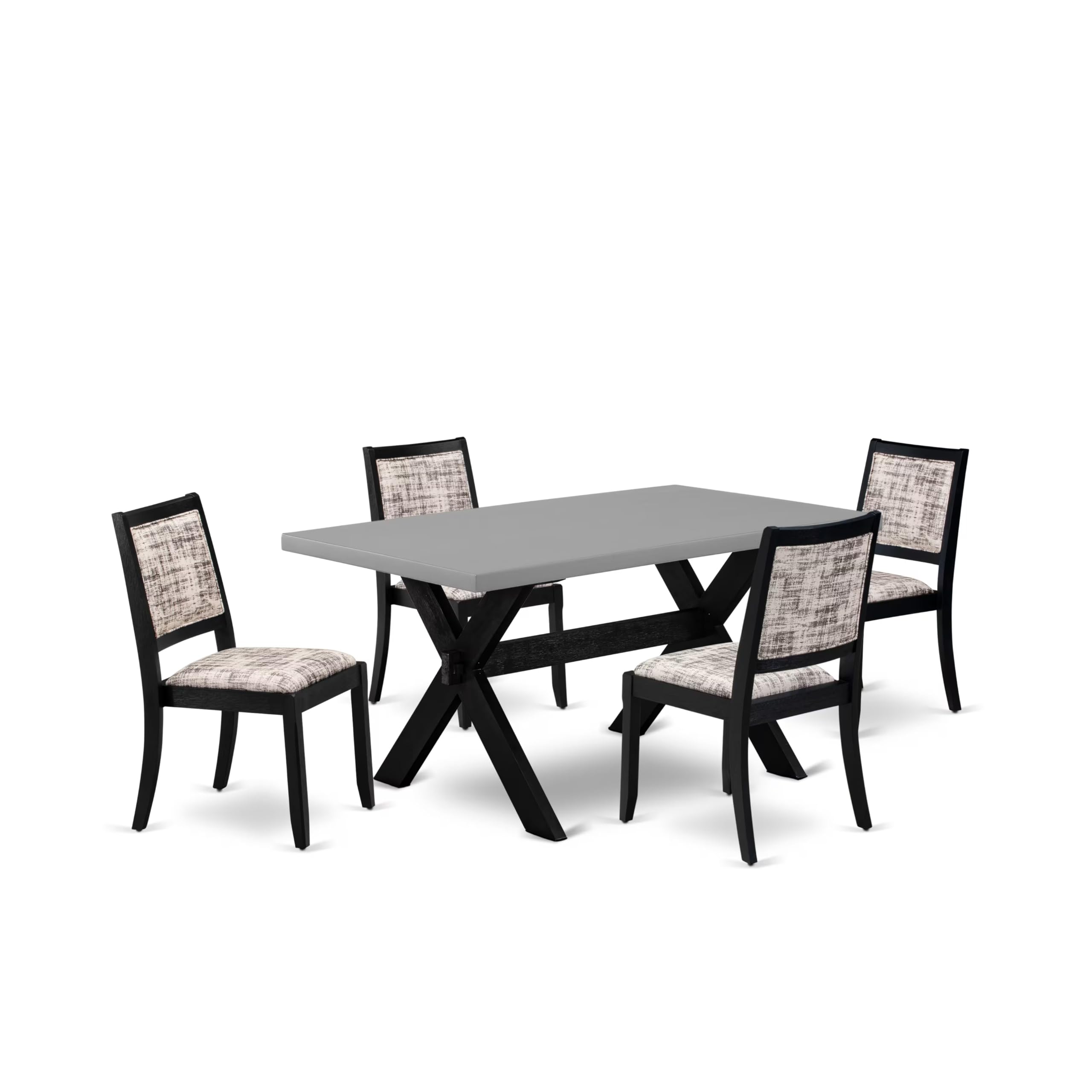 X696X2630-5 - 5-piece dining room set consists of a dinner table with Cement top and 4