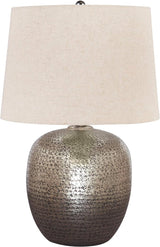 Maire Contemporary 25" Metal Table Lamp, Black & Gold Finish