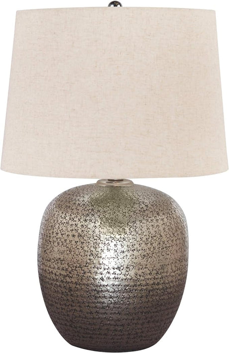 Maire Contemporary 25" Metal Table Lamp, Black & Gold Finish