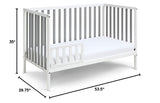 3-in-1 Convertible Crib, Easily Converts to Toddler Bed or Daybed, 3-Position Adjustable