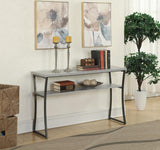 X Calibur Console Table, Faux Birch / Slate Gray Frame