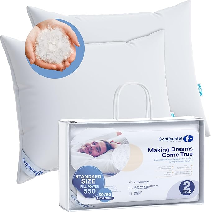 Sleeping Pillow, Filled with Premium Down, 600 Fill Power