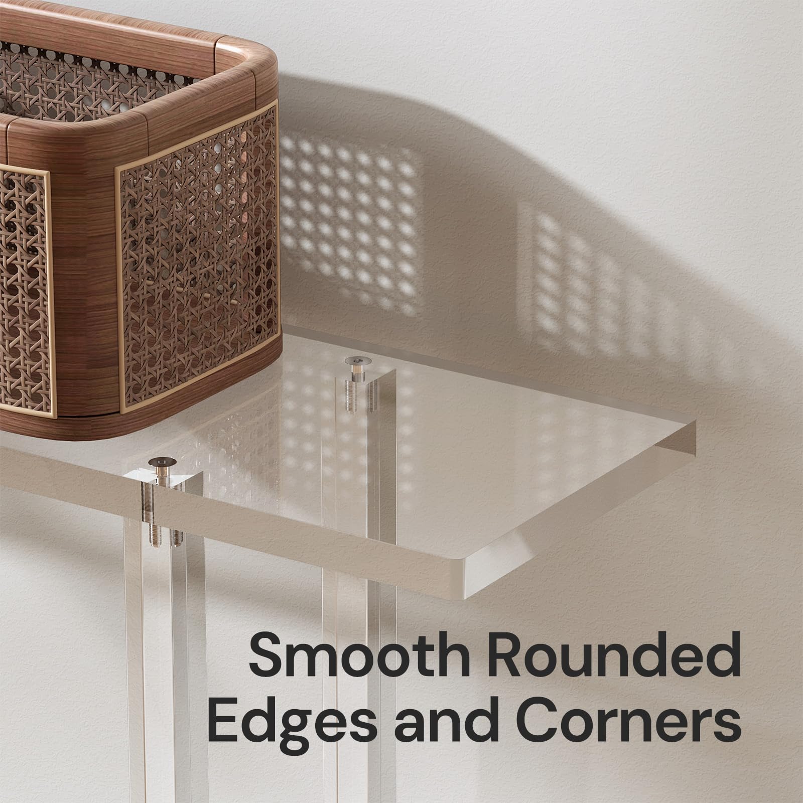 Acrylic Narrow Console Table - 39.4" Clear 2-Tier Entryway Table