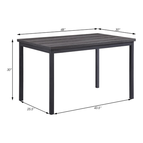 Lexicon Zahra Wood and Metal Dining Table, 48" x 30", Gray