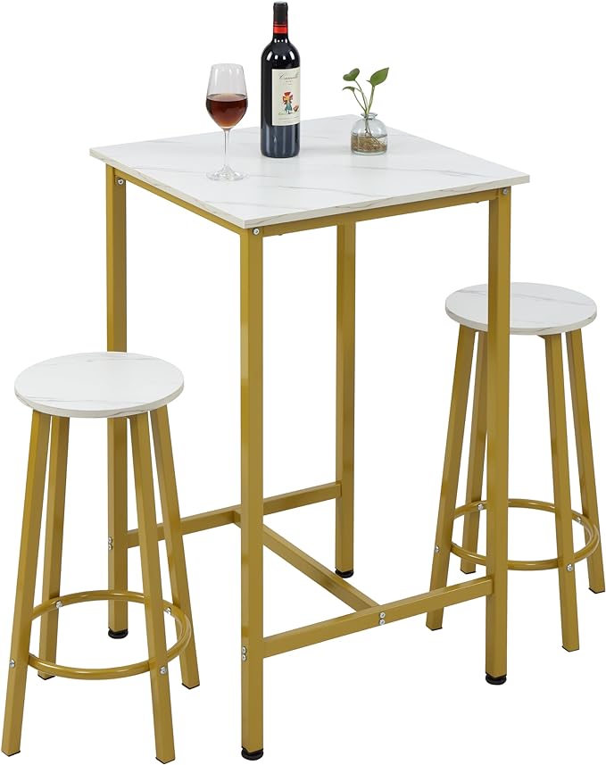 Bar Table Set, 23.6" Pub Table High Top Table, Square Bar Height Table, Bar Table