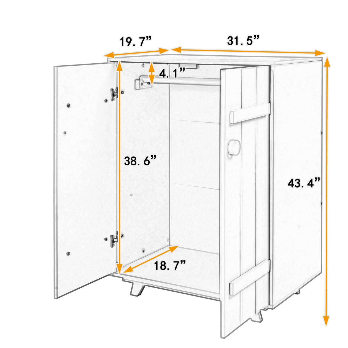 Wooden Wardrobe Cabinet with Hanging Rod,Storage Armoires with Doors Dresser