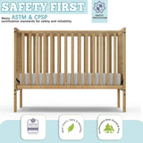 Baby Crib, 5-in-1 Full Size Convertible Toddler Bed with Sustainable Natural Pinewood for Small Baby