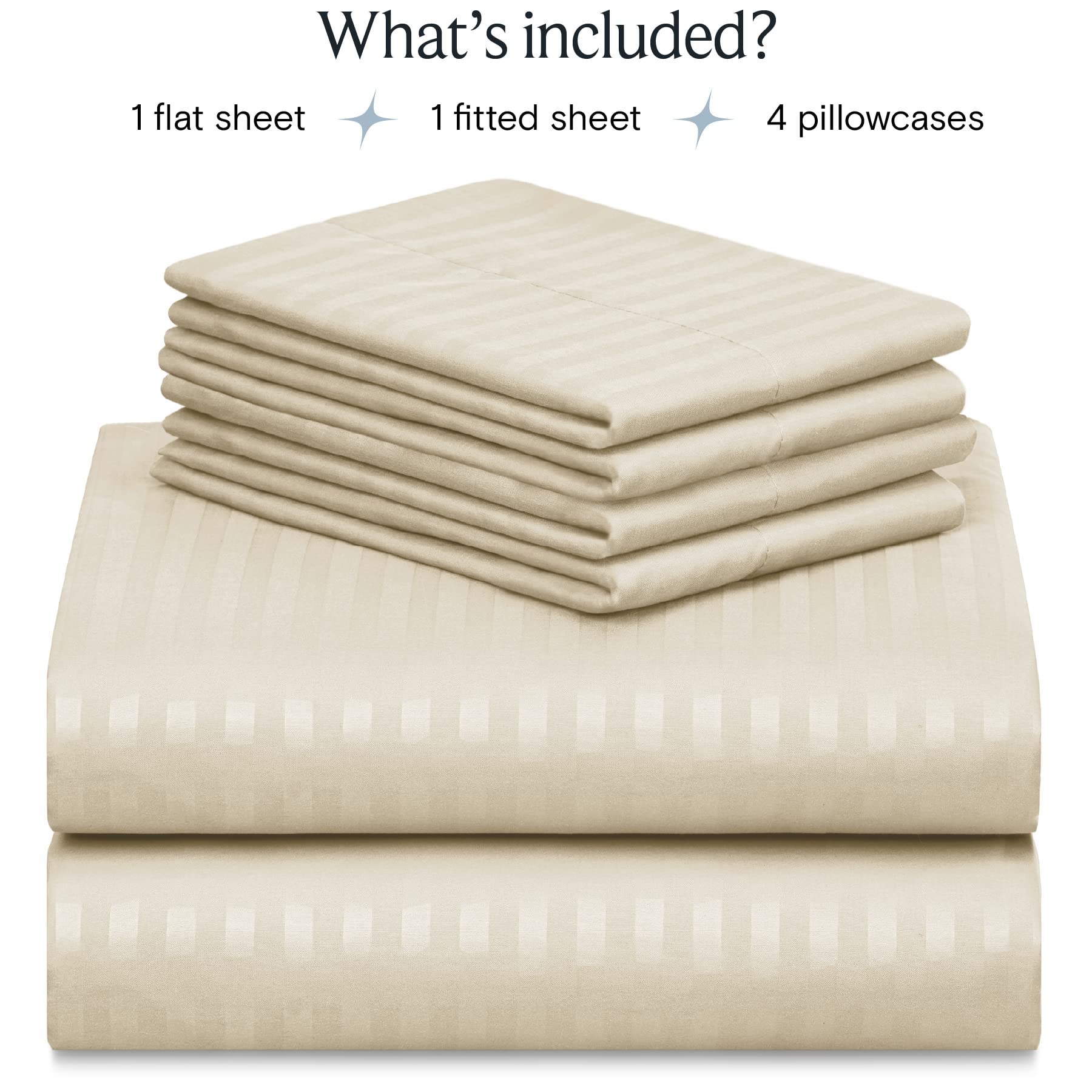 6 PC Cal King Size Sheet Set Bed Sheets, Breathable Luxury Bed Sheets, Deep Pockets 18"